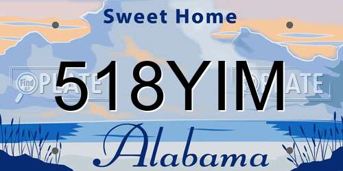 518YIM Alabama License Plate