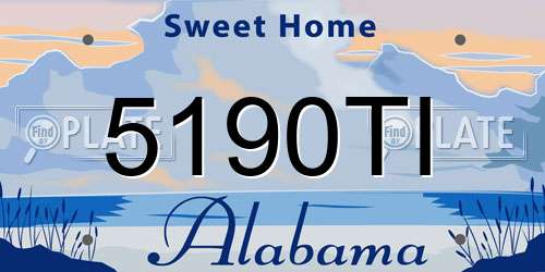5190TI Alabama License Plate