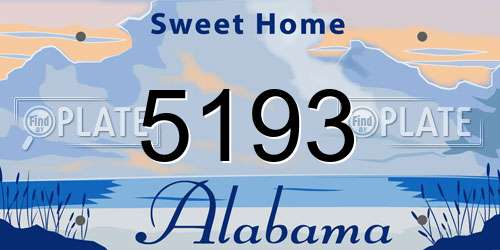 5193 Alabama License Plate