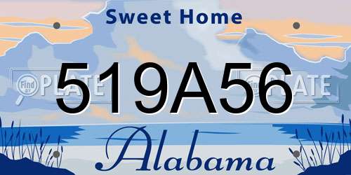 519A56 Alabama License Plate