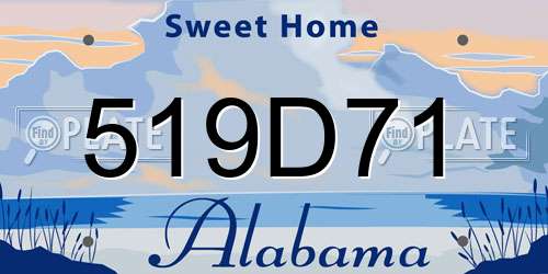 519D71 Alabama License Plate