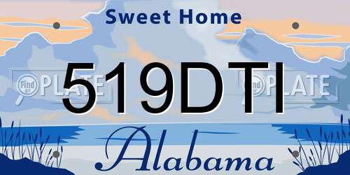 519DTI Alabama License Plate