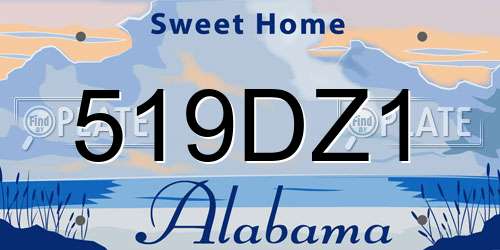 519DZ1 Alabama License Plate