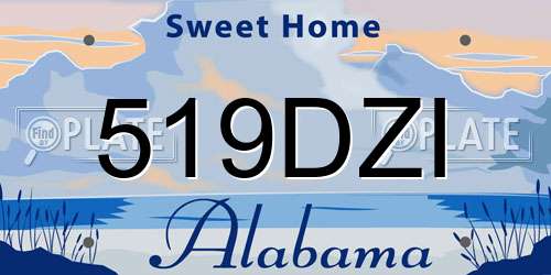 519DZI Alabama License Plate