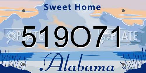 519O71 Alabama License Plate