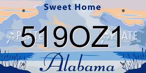 519OZ1 Alabama License Plate