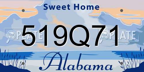 519Q71 Alabama License Plate