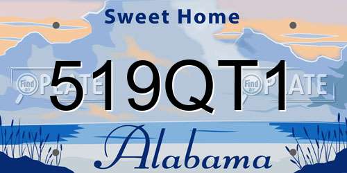 519QT1 Alabama License Plate