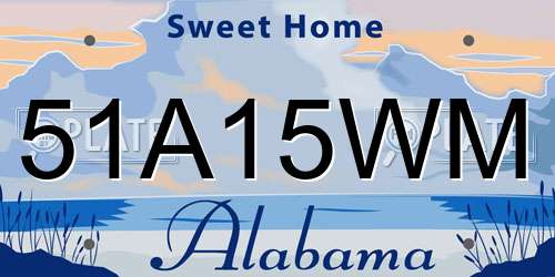51A15WM Alabama License Plate