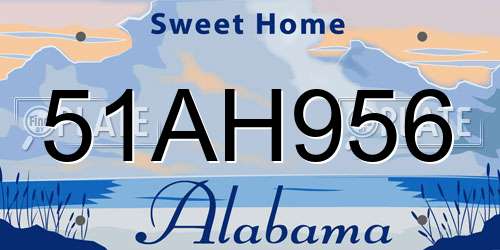 51AH956 Alabama License Plate