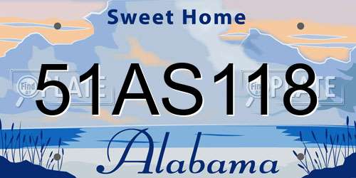 51AS118 Alabama License Plate