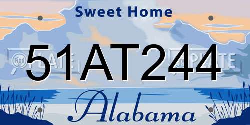 51AT244 Alabama License Plate