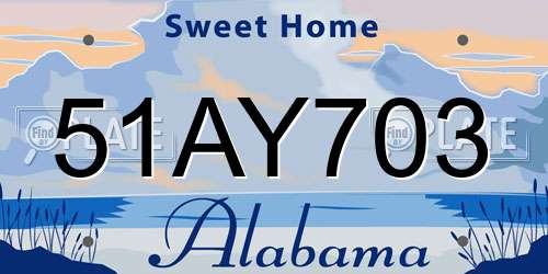 51AY703 Alabama License Plate