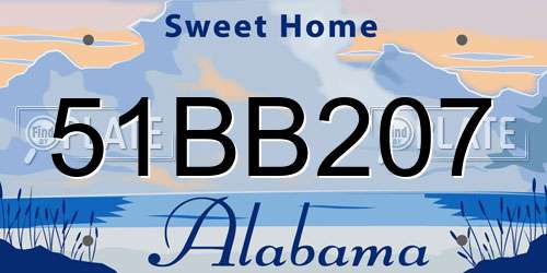 51BB207 Alabama License Plate