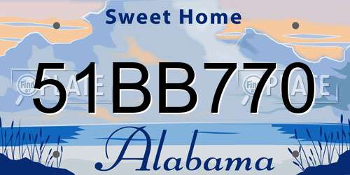 51BB770 Alabama License Plate