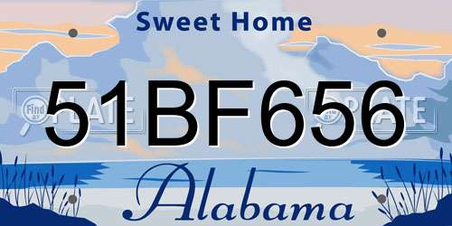 51BF656 Alabama License Plate