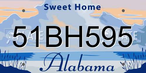 51BH595 Alabama License Plate