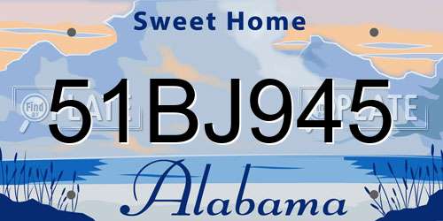 51BJ945 Alabama License Plate