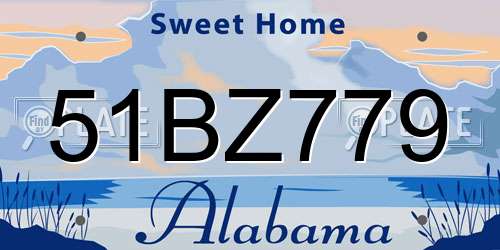 51BZ779 Alabama License Plate