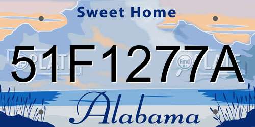 51F1277A Alabama License Plate
