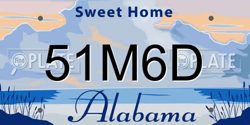 51M6D Alabama License Plate