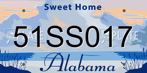 51SS017 Alabama License Plate
