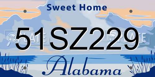 51SZ229 Alabama License Plate