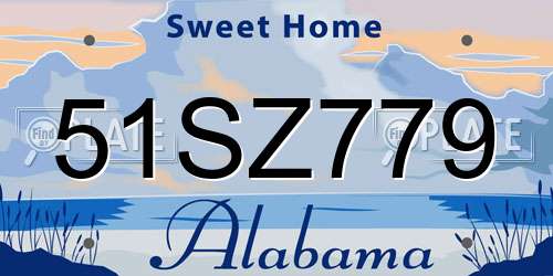51SZ779 Alabama License Plate