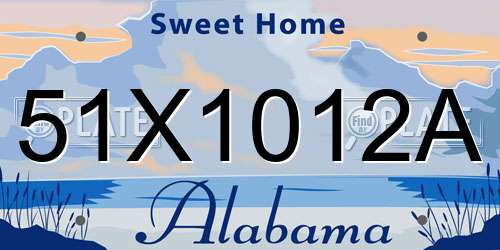 51X1012A Alabama License Plate
