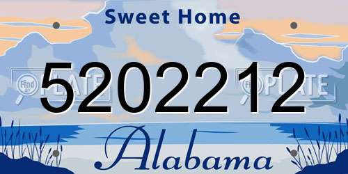 5202212 Alabama License Plate