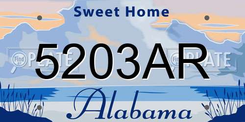 5203AR Alabama License Plate