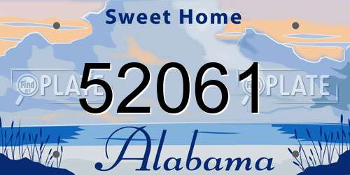 52061 Alabama License Plate