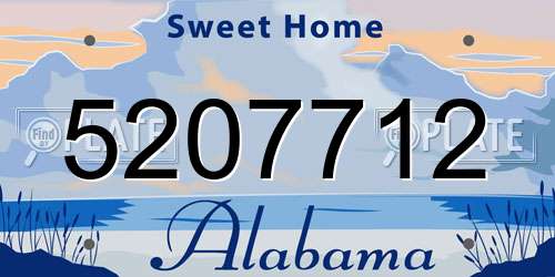 5207712 Alabama License Plate