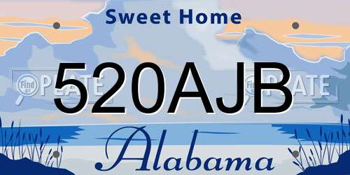 520AJB Alabama License Plate