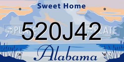 520J42 Alabama License Plate