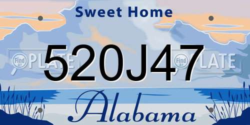 520J47 Alabama License Plate