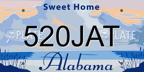 520JAT Alabama License Plate