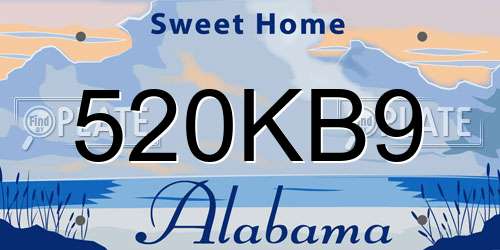520KB9 Alabama License Plate