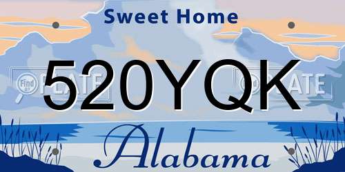 520YQK Alabama License Plate