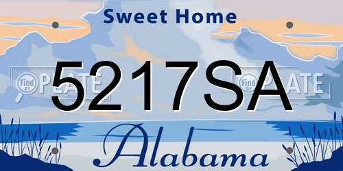 5217SA Alabama License Plate