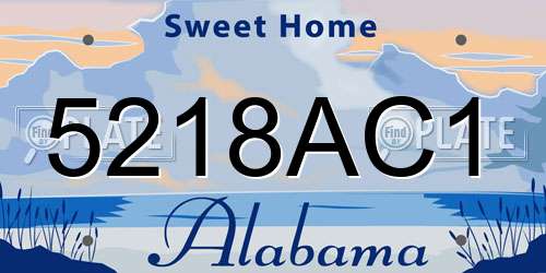 5218AC1 Alabama License Plate