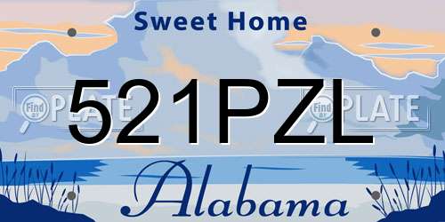 521PZL Alabama License Plate