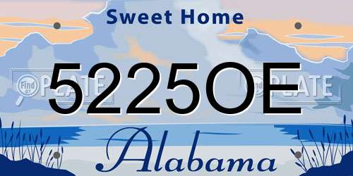 5225OE Alabama License Plate