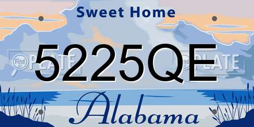 5225QE Alabama License Plate