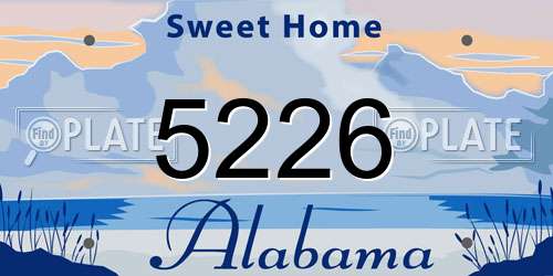 5226 Alabama License Plate