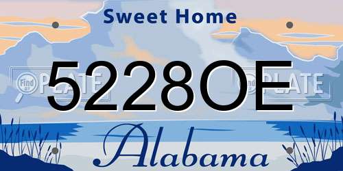 5228OE Alabama License Plate