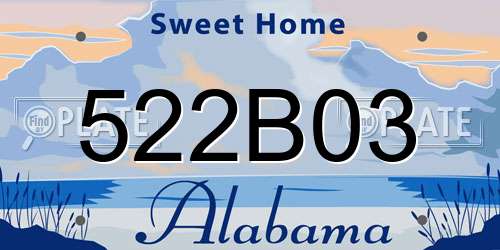 522B03 Alabama License Plate
