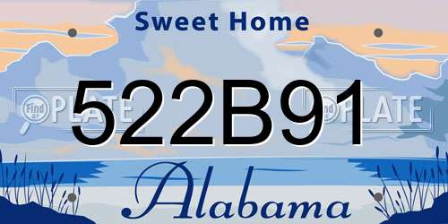 522B91 Alabama License Plate