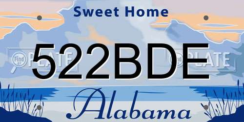 522BDE Alabama License Plate