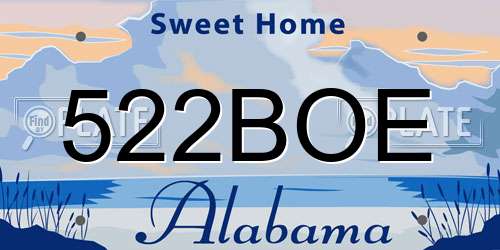 522BOE Alabama License Plate